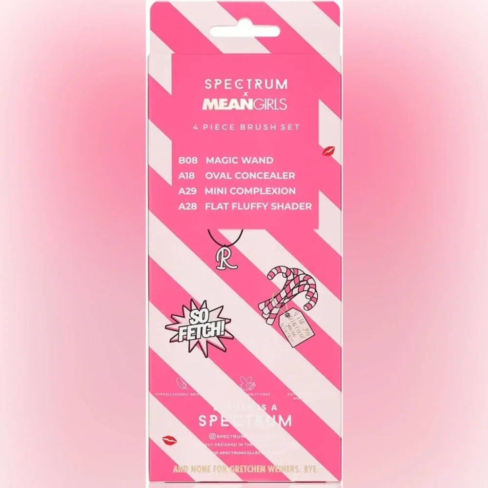Spectrum x Mean Girls Pink 4 Piece Makeup Brush Set - Picture 2 of 4